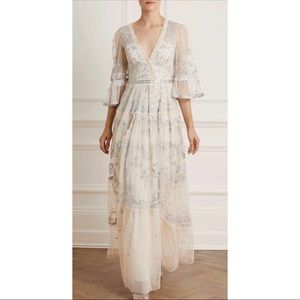 Pennyflower Gown in Champagne & Blue